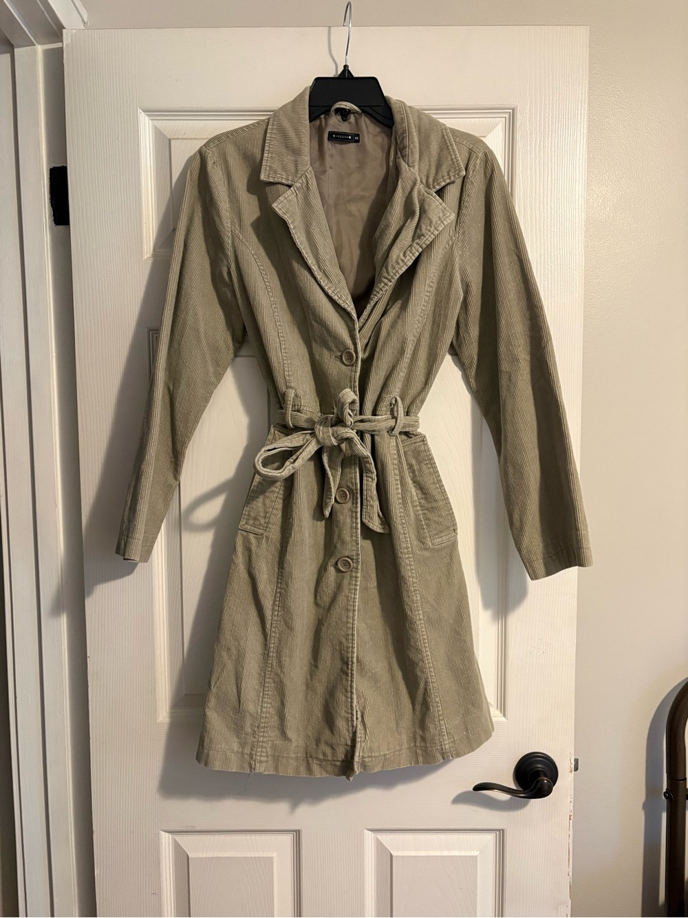 Yessica khaki cream corduroy trench coat